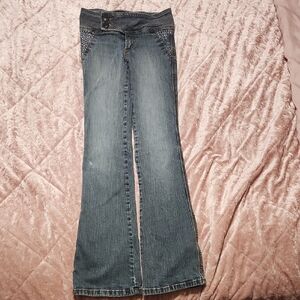 C' Est Toi Women's Boot Cut Jeans in Classic Blue Size 0